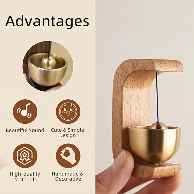 Premium Wooden Bell for Home - Handcrafted to Bring Peace & Positivity