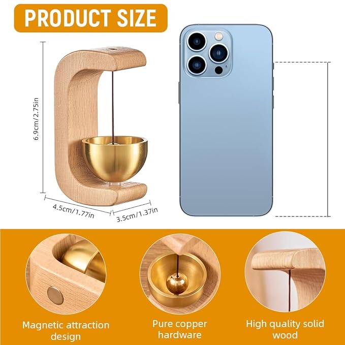 Premium Wooden Bell for Home - Handcrafted to Bring Peace & Positivity