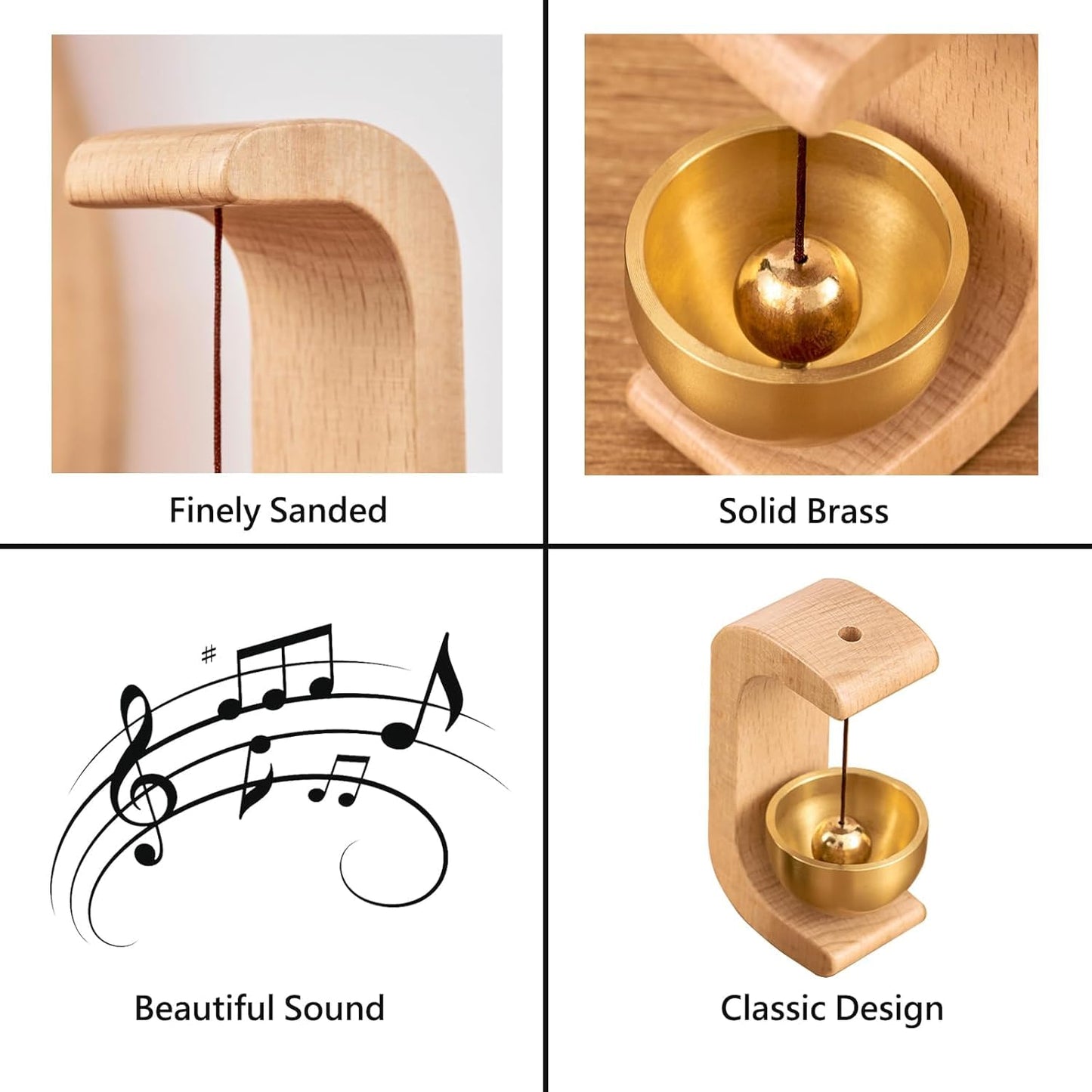 Premium Wooden Bell for Home - Handcrafted to Bring Peace & Positivity